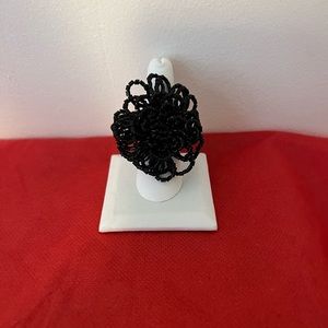 Oversized black fashion ring